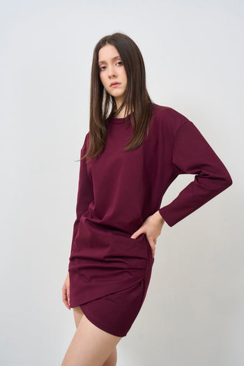 Women's burgundy mini dress - 3