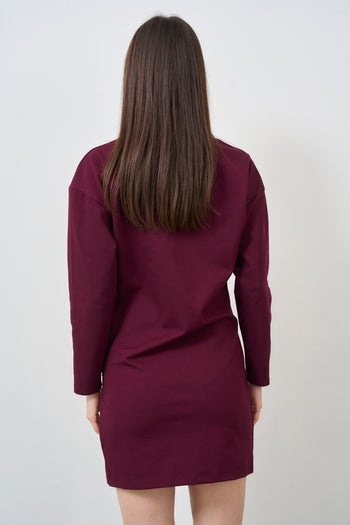 Women's burgundy mini dress - 4