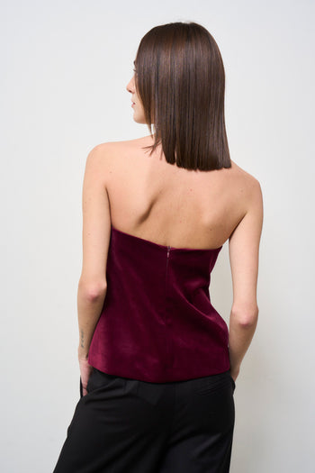 Top donna in velluto bordeaux - 4