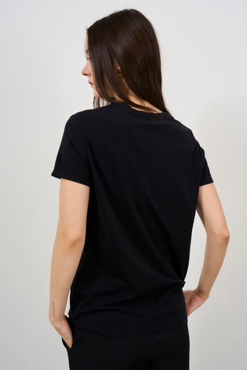 T-shirt donna nera a manica corta - 3