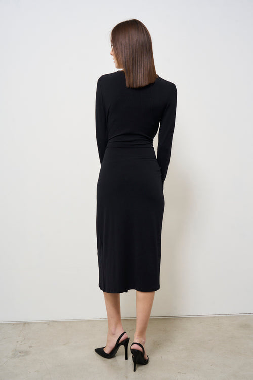 Black midi women's dress - 2