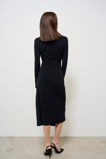 Black midi women's dress - 3