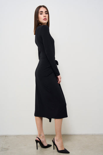 Black midi women's dress - 4