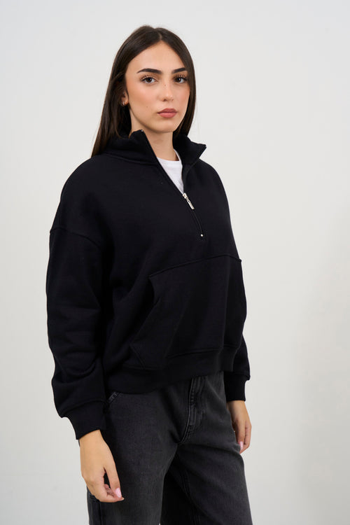 Women's black zip sweatshirt - 2