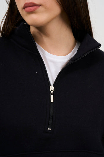 Women's black zip sweatshirt - 3