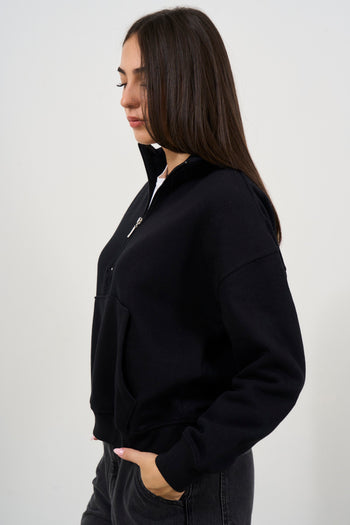 Women's black zip sweatshirt - 4