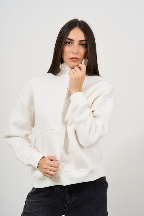 Women's cream zip sweatshirt - 2