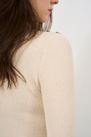 Beige high neck women's sweater - 6