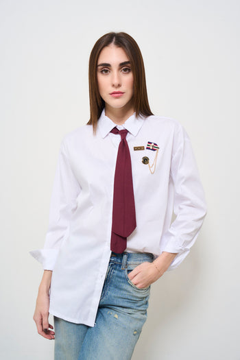 White women's shirt with pins - 4