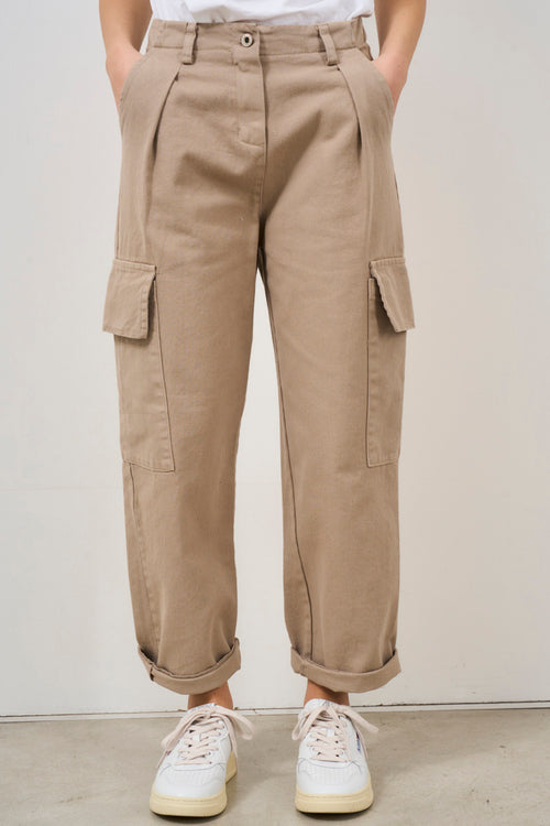 Women's beige cargo jeans