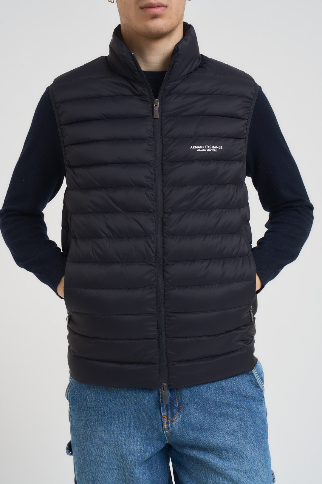 Gilet uomo trapuntato blu scuro XM001576AF16927 UB101 ARMANI EXCHANGE 