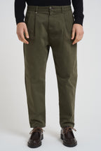 Pantalone uomo con pinces verde 252146 324 BERNA 