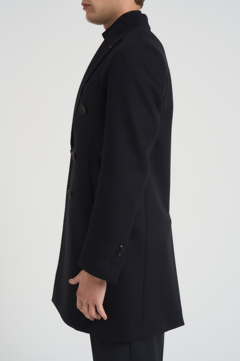 Cappotto uomo doppiopetto nero MCPS126 FOSHANNERO BHARNABA 