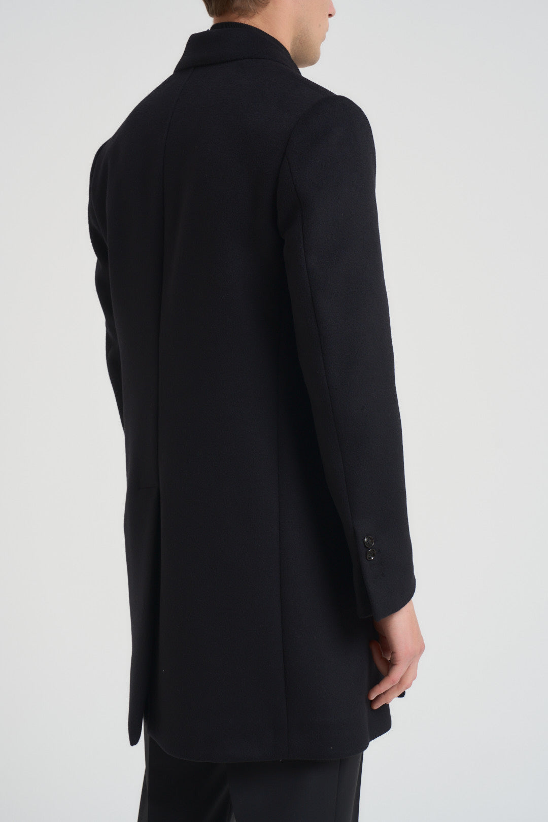 Cappotto uomo doppiopetto nero MCPS126 FOSHANNERO BHARNABA 