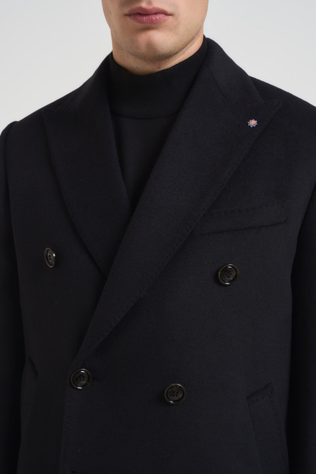 Cappotto uomo doppiopetto nero MCPS126 FOSHANNERO BHARNABA 