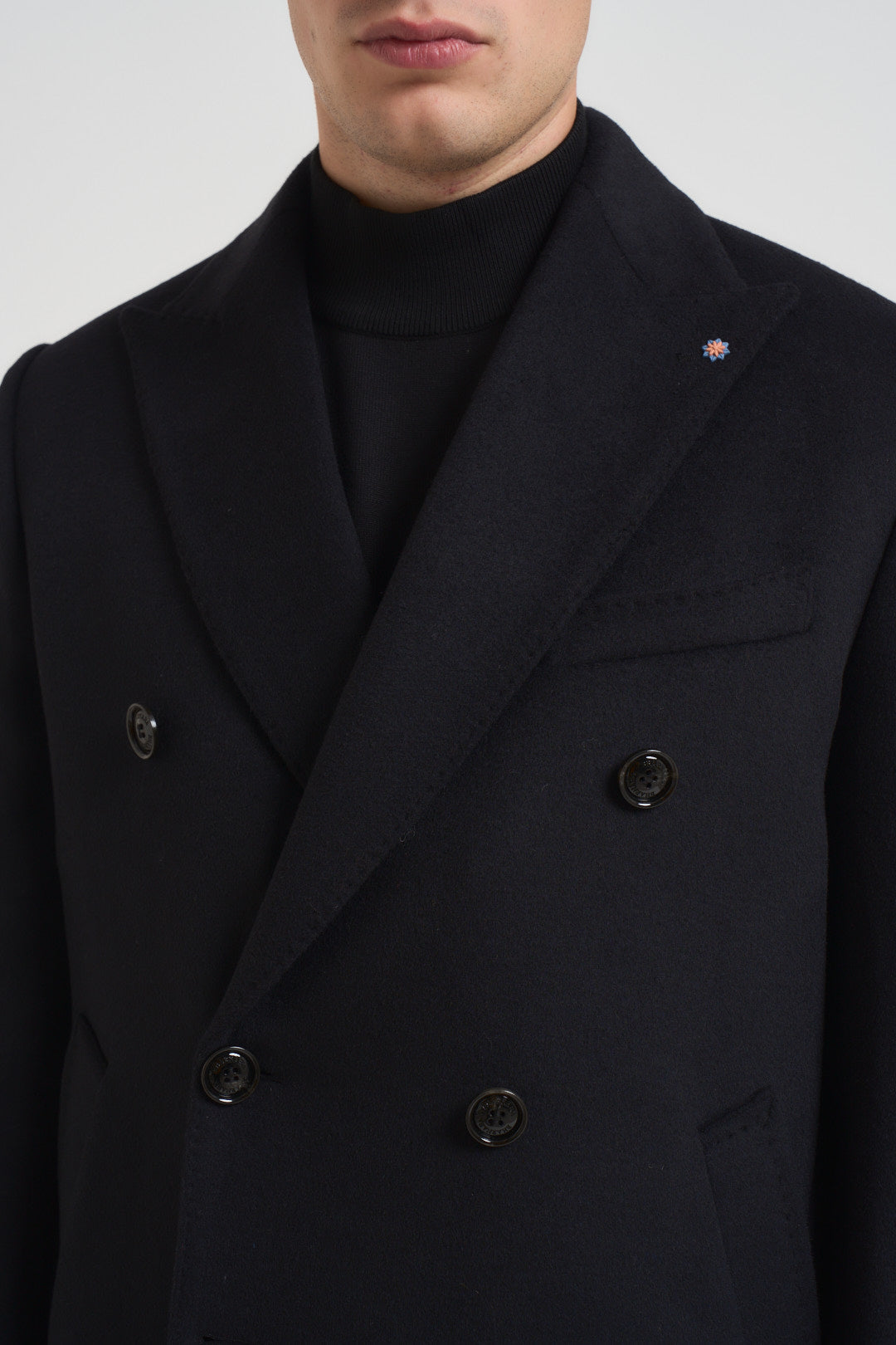Cappotto uomo doppiopetto nero MCPS126 FOSHANNERO BHARNABA 