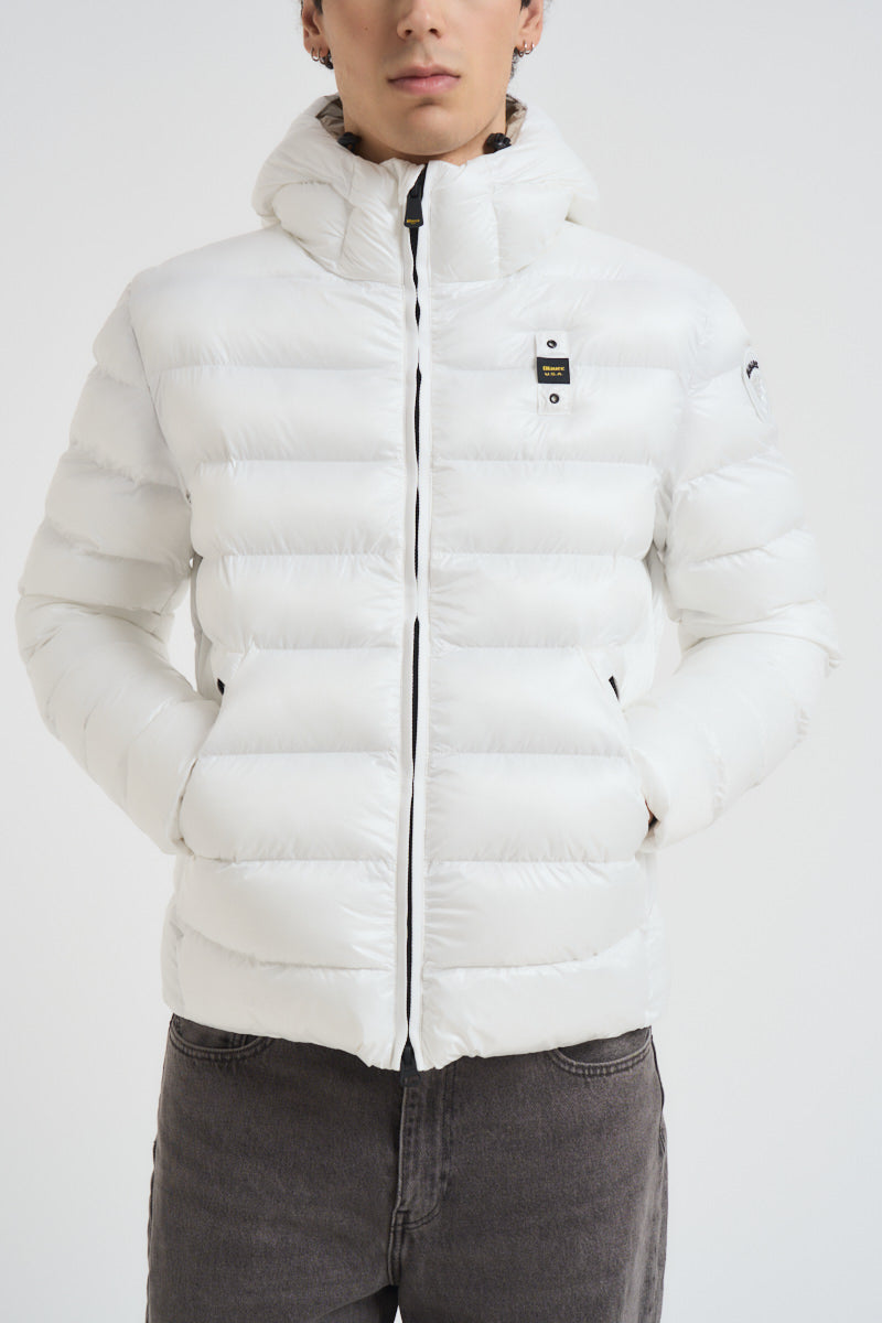 Piumino uomo trapuntato bianco 25WBLUC02079 100 BLAUER 