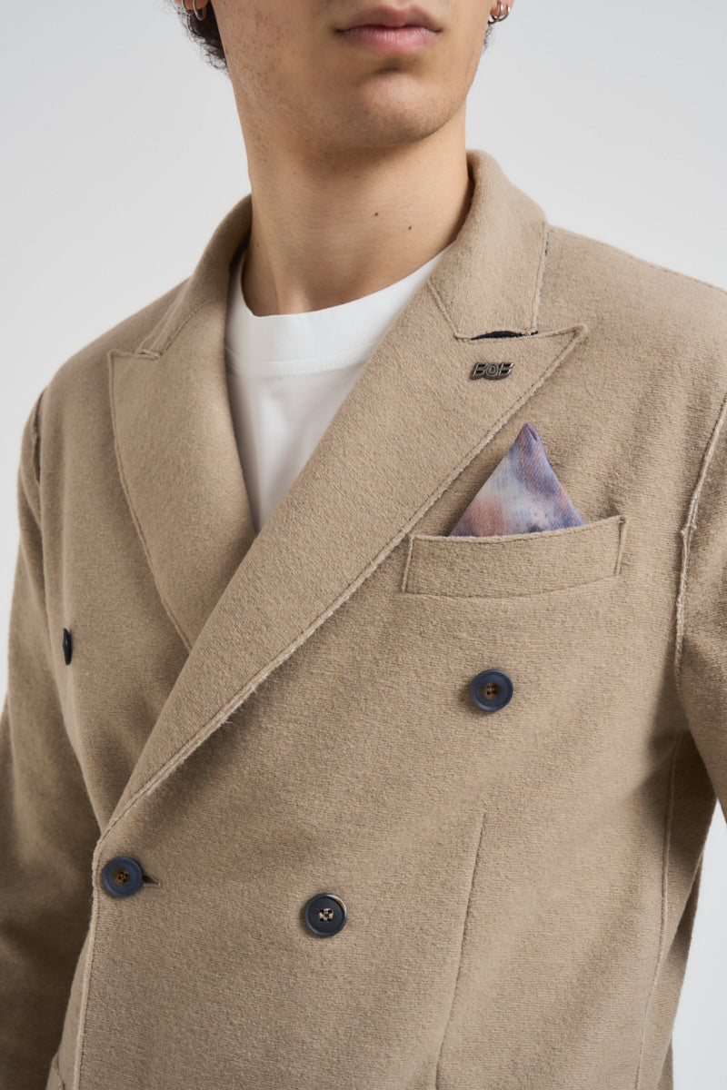 Giacca uomo in maglia beige BING 159MASTICE BOB 