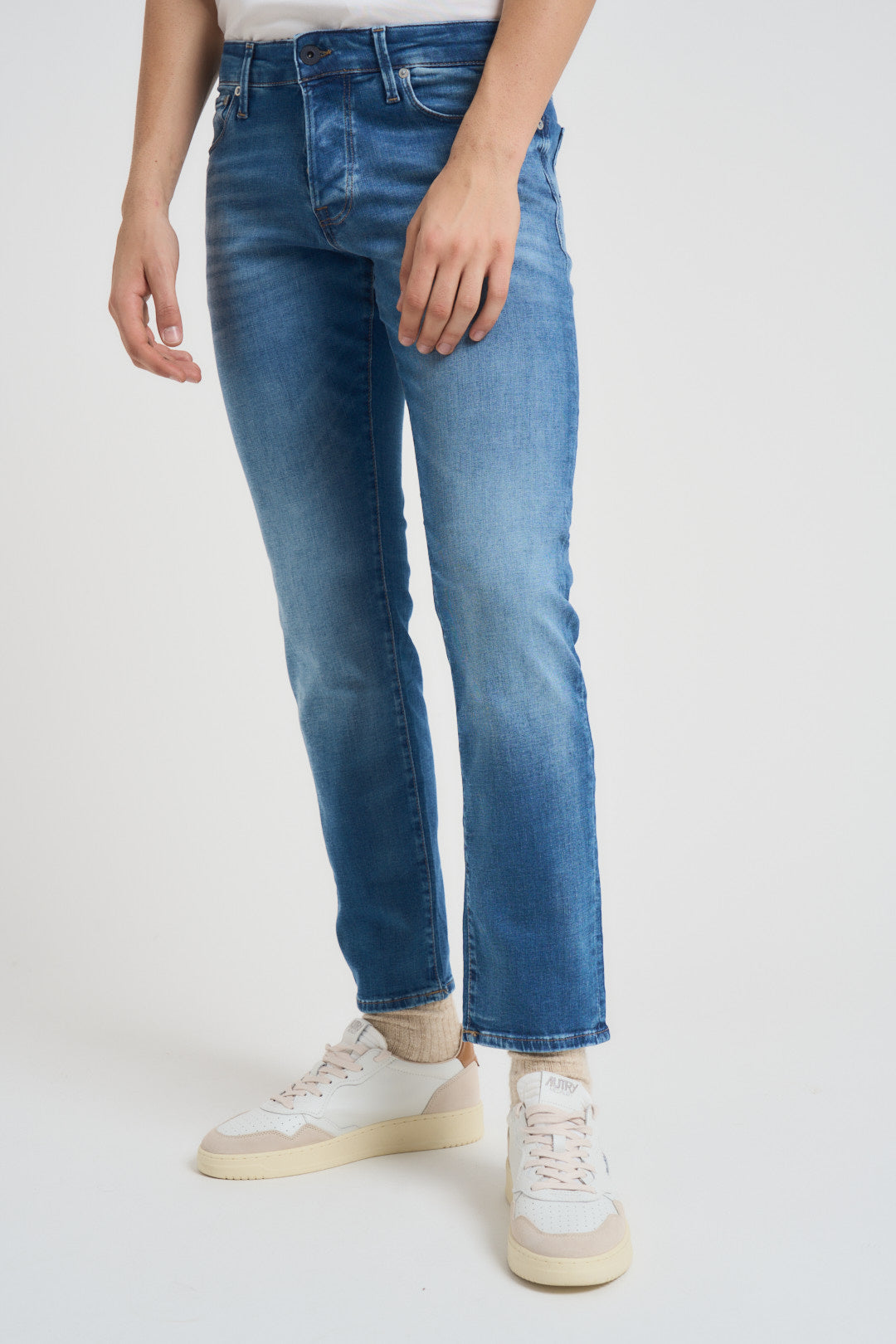 Jeans uomo slim fit in denim medio 12148275  JACK & JONES NOOS 