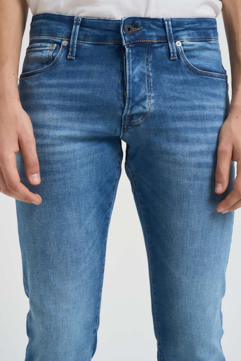 Jeans uomo slim fit in denim medio 12148275  JACK & JONES NOOS 