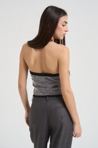 Top donna con strass silver CHL100F GRIGIO KONTATTO 