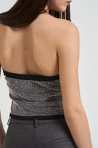 Top donna con strass silver CHL100F GRIGIO KONTATTO 