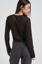 Maglia donna girocollo nera MR5050F NERO KONTATTO 