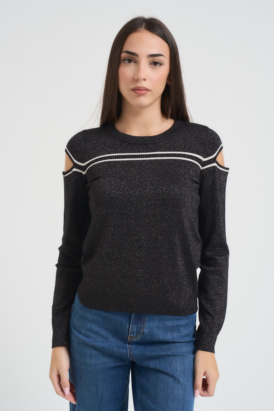 Maglia donna lurex nera TF5026 A4345 LIU JO SPORT 