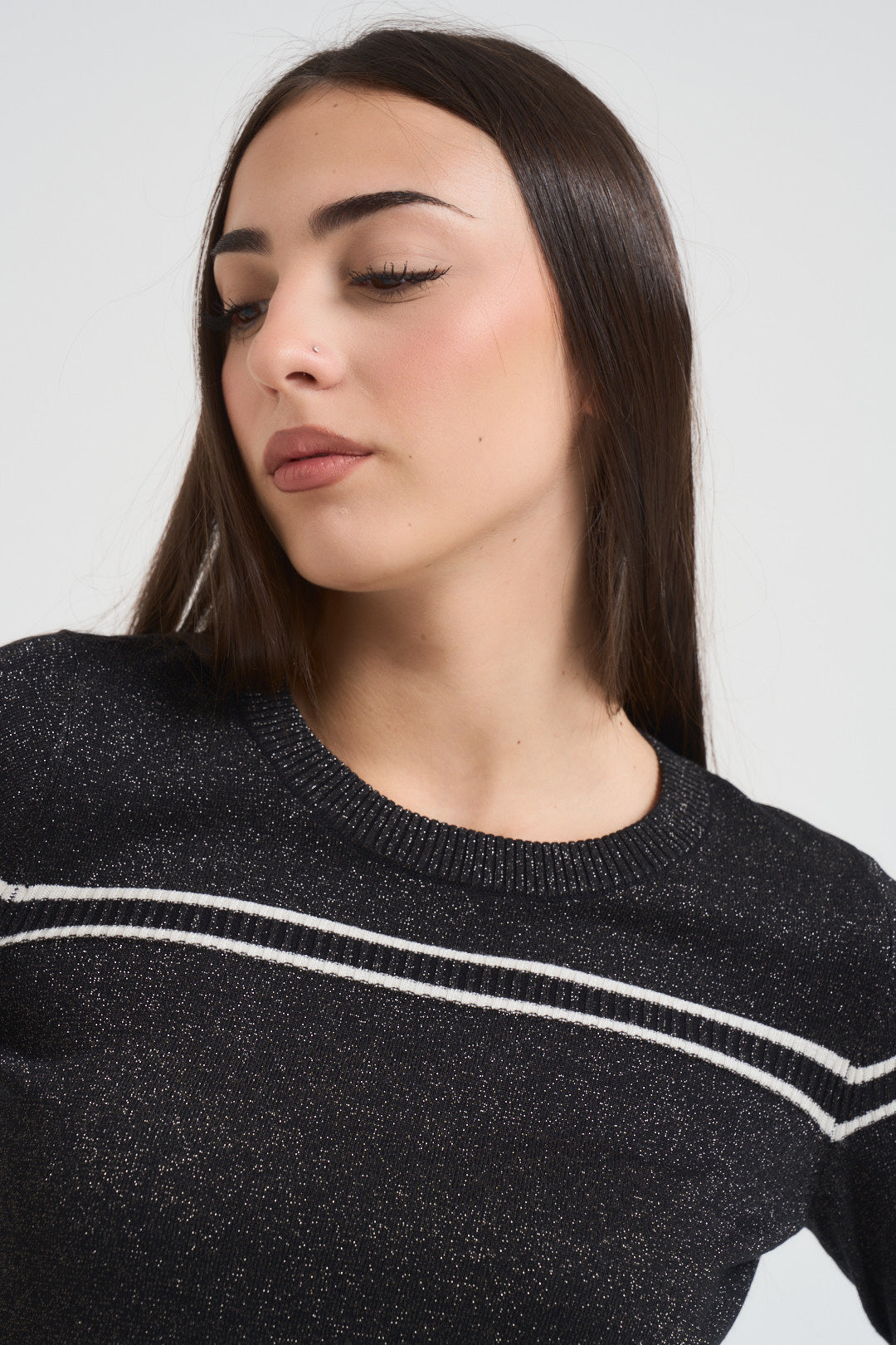 Maglia donna lurex nera TF5026 A4345 LIU JO SPORT 
