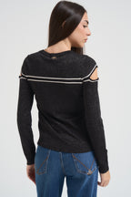 Maglia donna lurex nera TF5026 A4345 LIU JO SPORT 