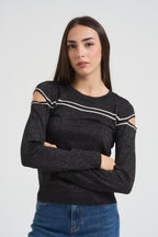 Maglia donna lurex nera TF5026 A4345 LIU JO SPORT 