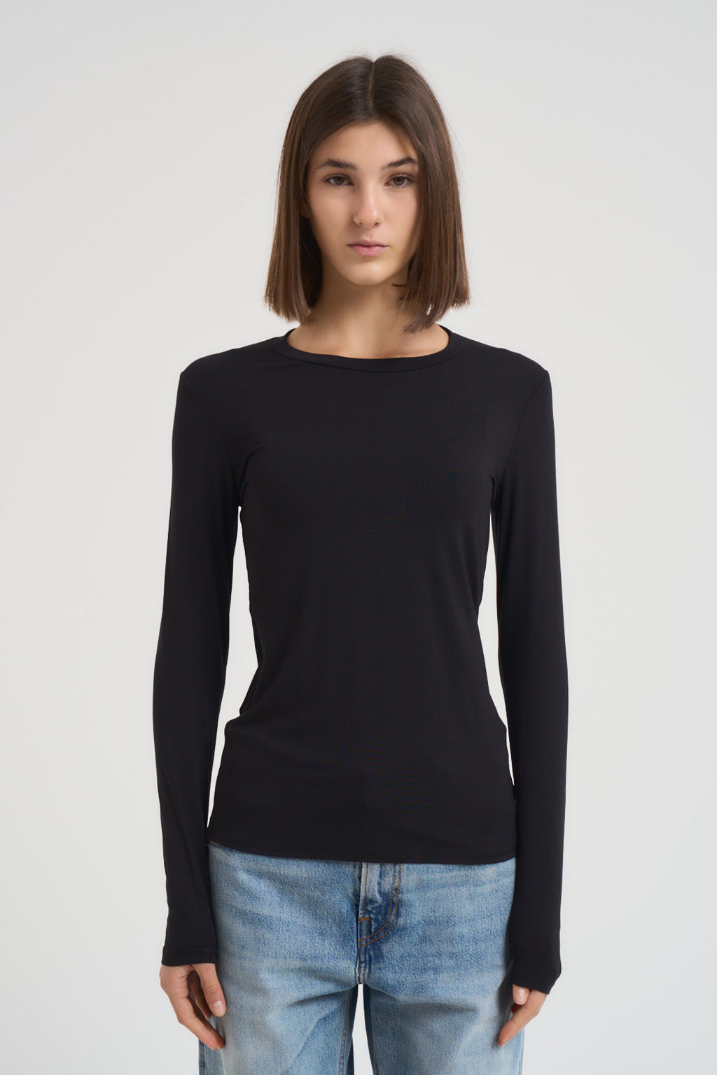 T-shirt basic donna nera manica lunga MULTIE 1320804 MAX MARA WEEKEND 