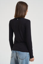 T-shirt basic donna nera manica lunga MULTIE 1320804 MAX MARA WEEKEND 