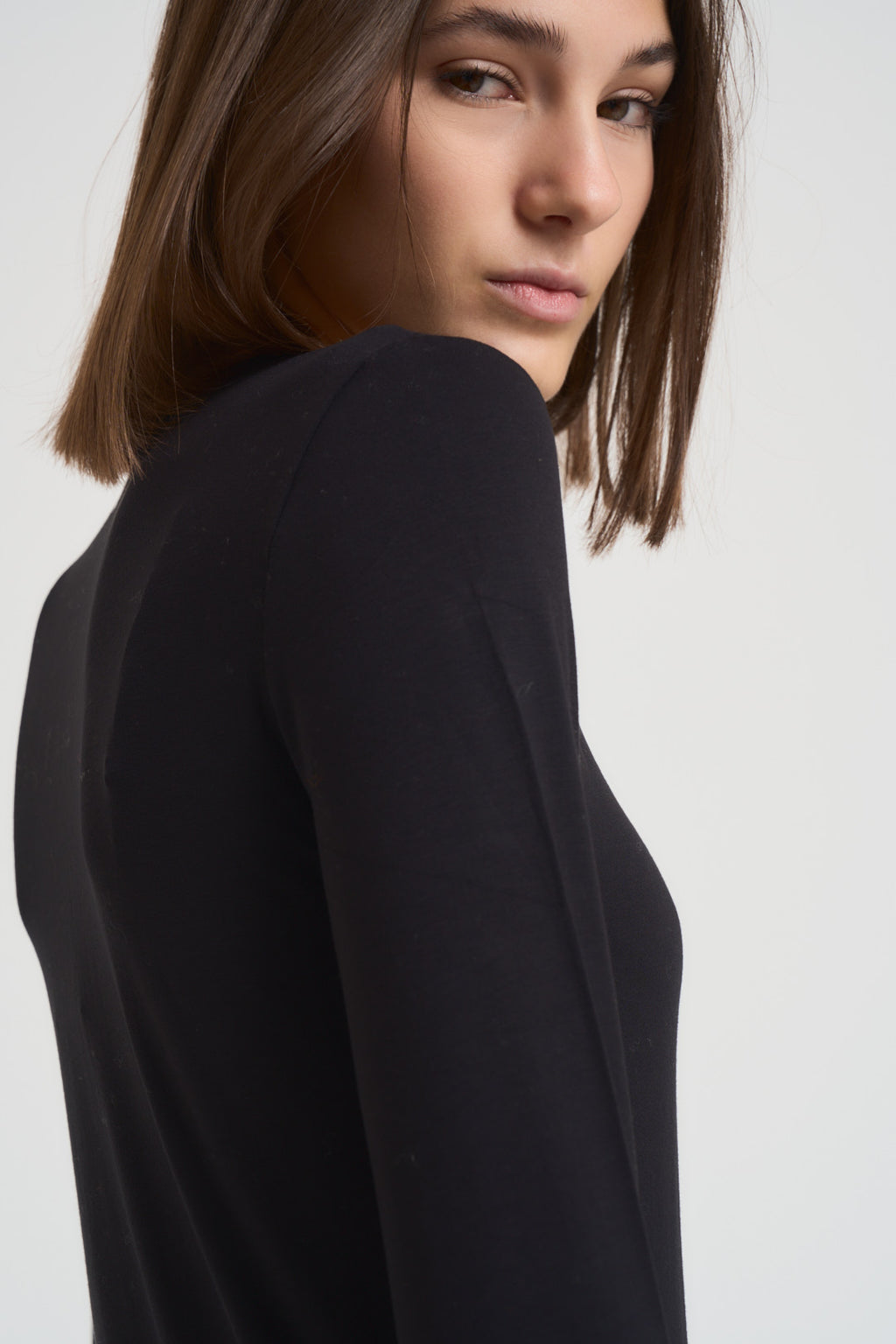 T-shirt basic donna nera manica lunga MULTIE 1320804 MAX MARA WEEKEND 