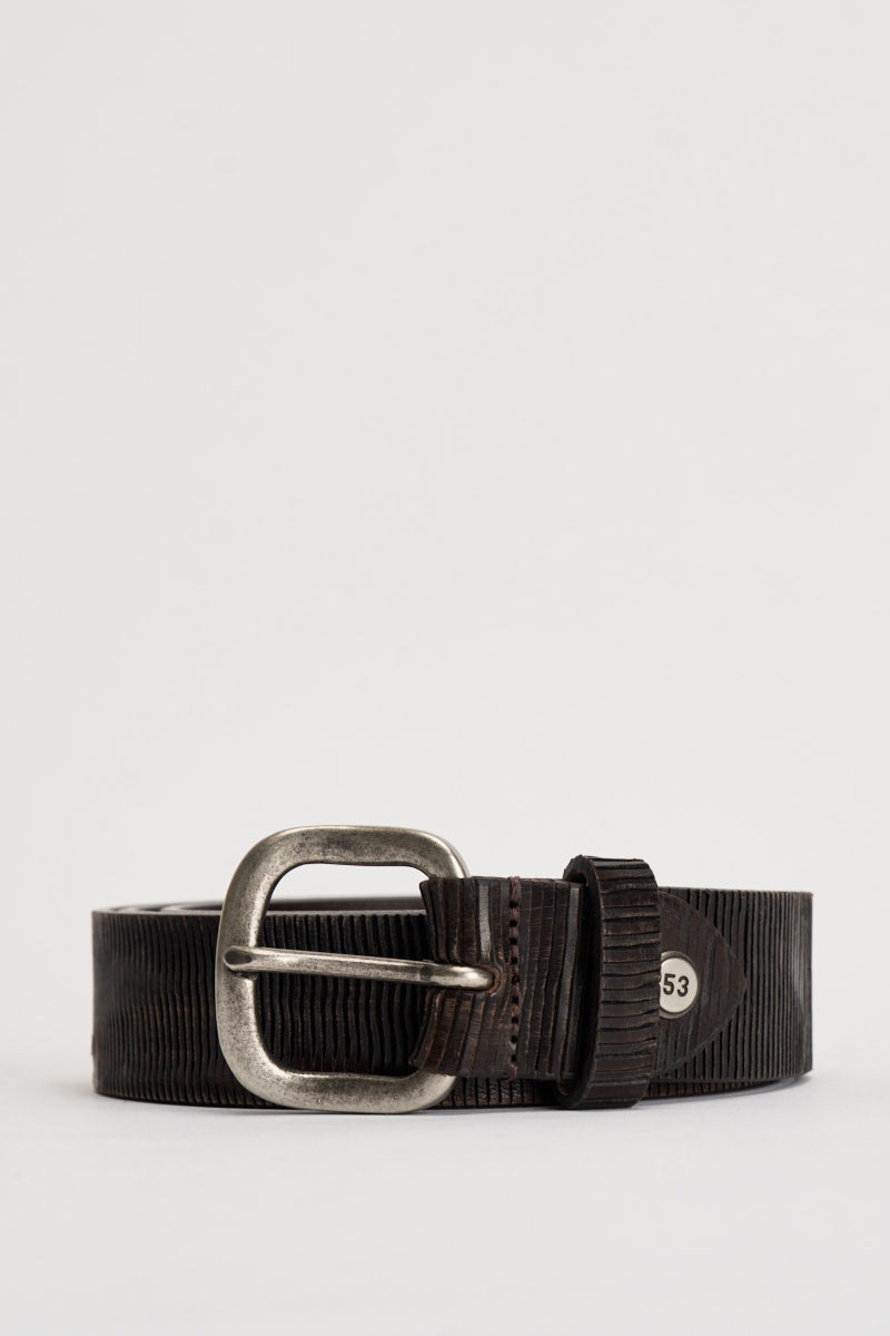 Cintura uomo in pelle marrone scuro MRF255C027 MORO MINORONZONI 