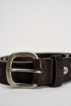 Cintura uomo in pelle marrone scuro MRF255C027 MORO MINORONZONI 