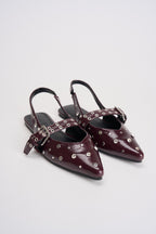 Slingback donna bordeaux con borchie 15340903 BURGUNDY ONLY 