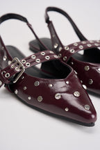 Slingback donna bordeaux con borchie 15340903 BURGUNDY ONLY 