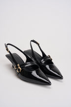 Slingback donna in vernice nero 15356238 BLACK ONLY 