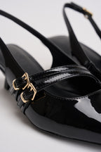 Slingback donna in vernice nero 15356238 BLACK ONLY 