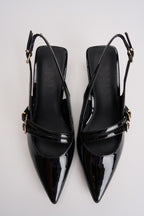 Slingback donna in vernice nero 15356238 BLACK ONLY 