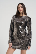 Miniabito donna con paillettes argento 15358395 PHANTOM ONLY 