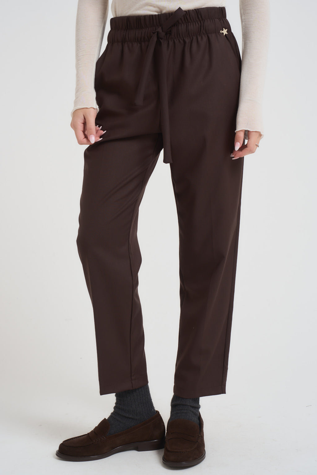 Pantalone donna dritto marrone M38F1058 MORO SOUVENIR CLUBBING 