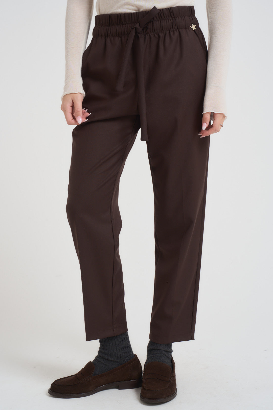Pantalone donna dritto marrone M38F1058 MORO SOUVENIR CLUBBING 