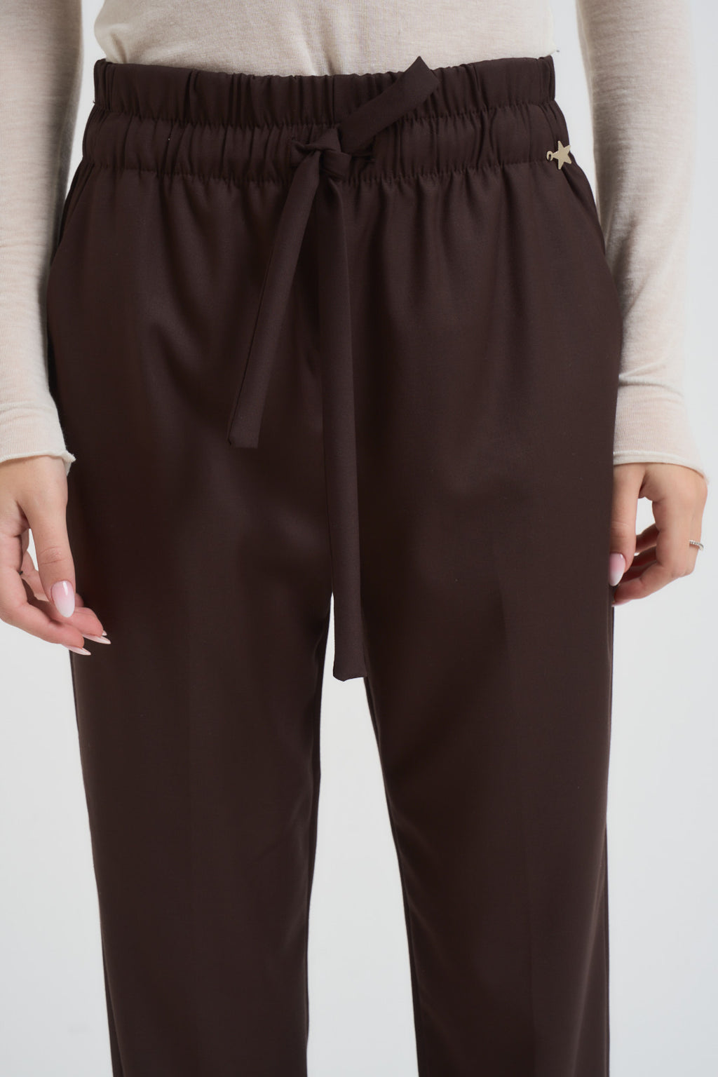 Pantalone donna dritto marrone M38F1058 MORO SOUVENIR CLUBBING 