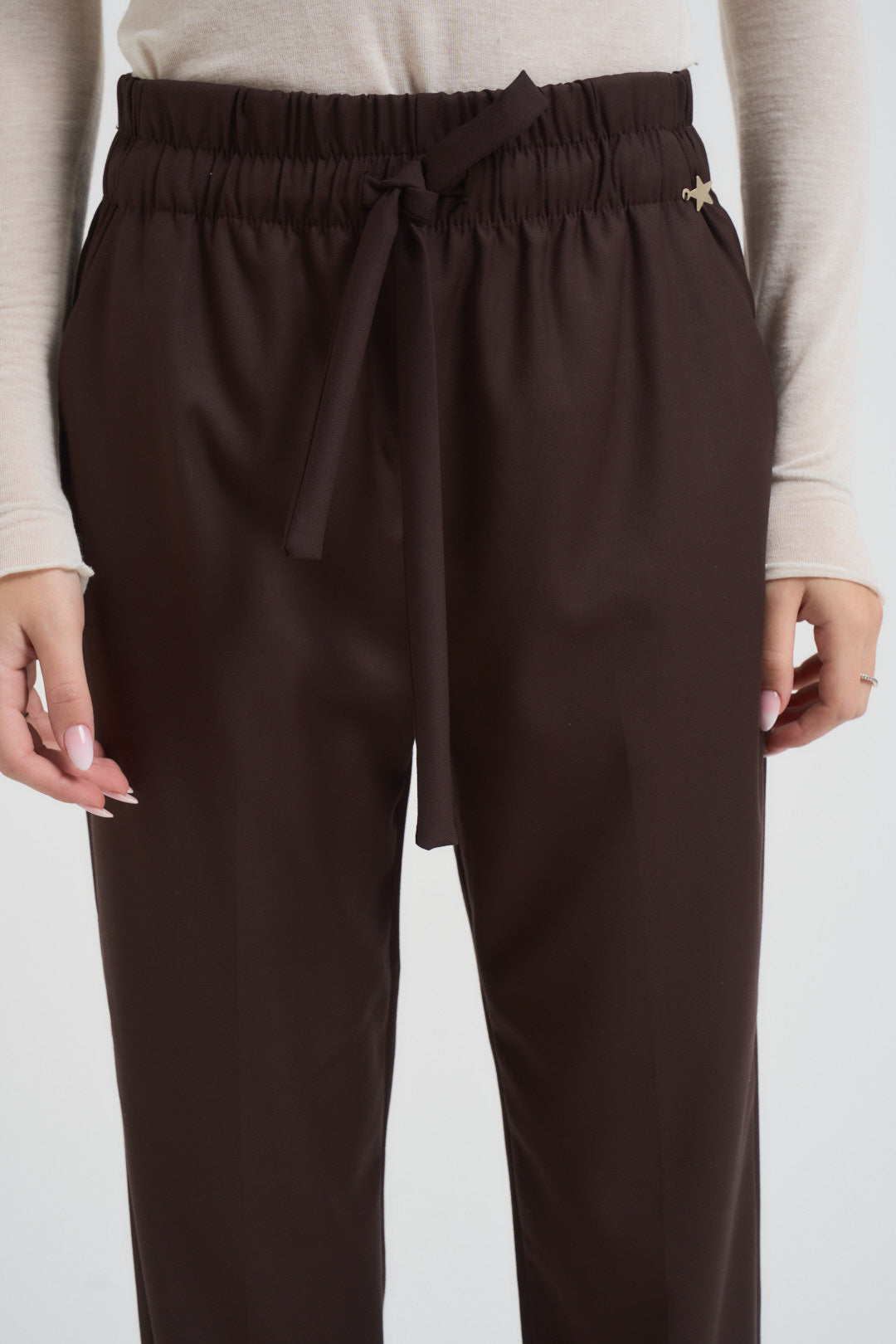 Pantalone donna dritto marrone M38F1058 MORO SOUVENIR CLUBBING 