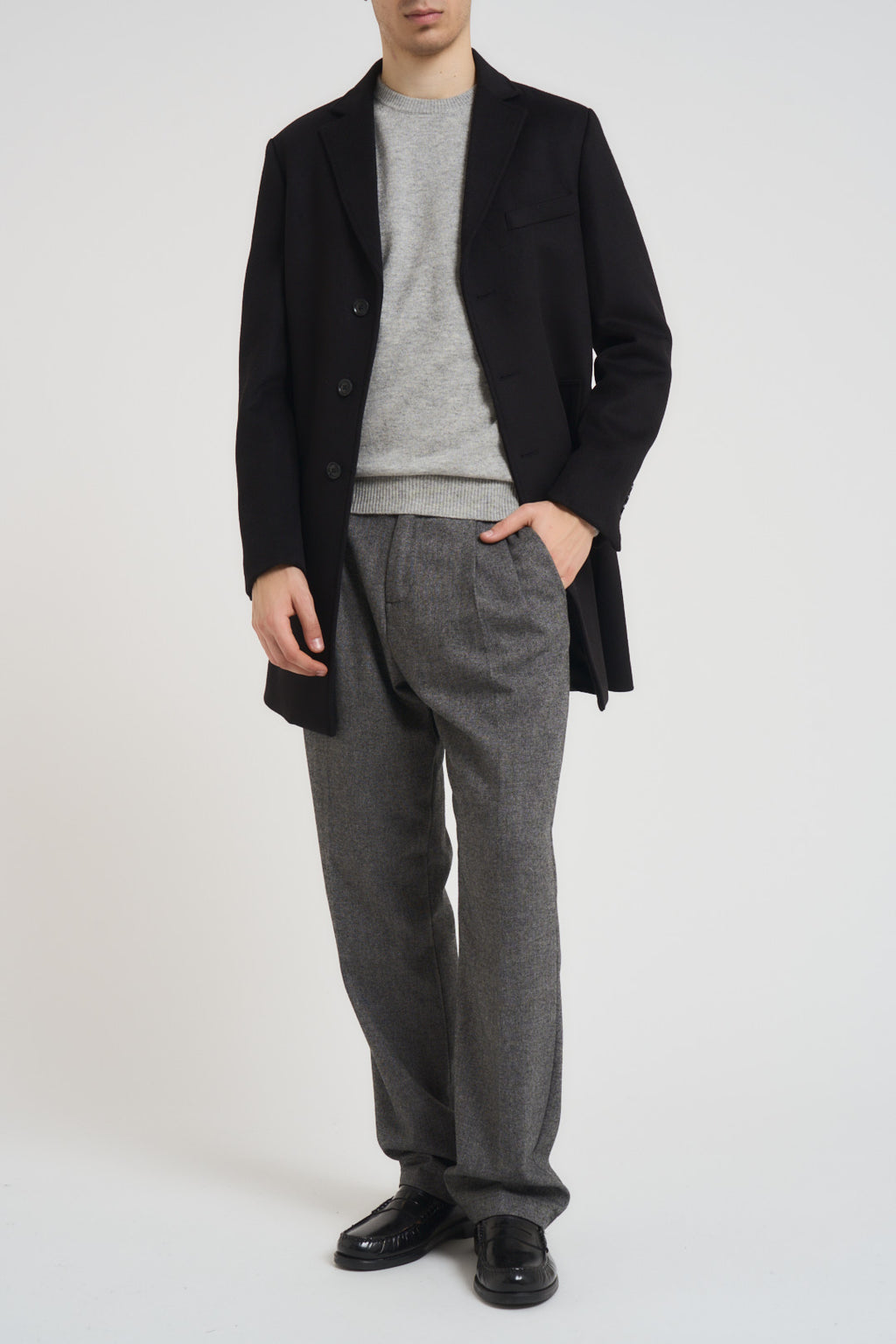 Cappotto uomo monopetto nero CP63 NERO SEINSE 