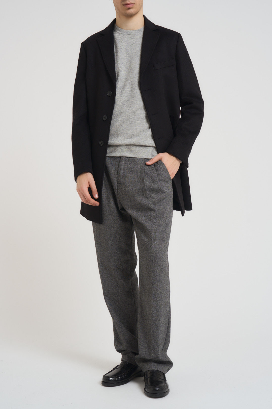 Cappotto uomo monopetto nero CP63 NERO SEINSE 