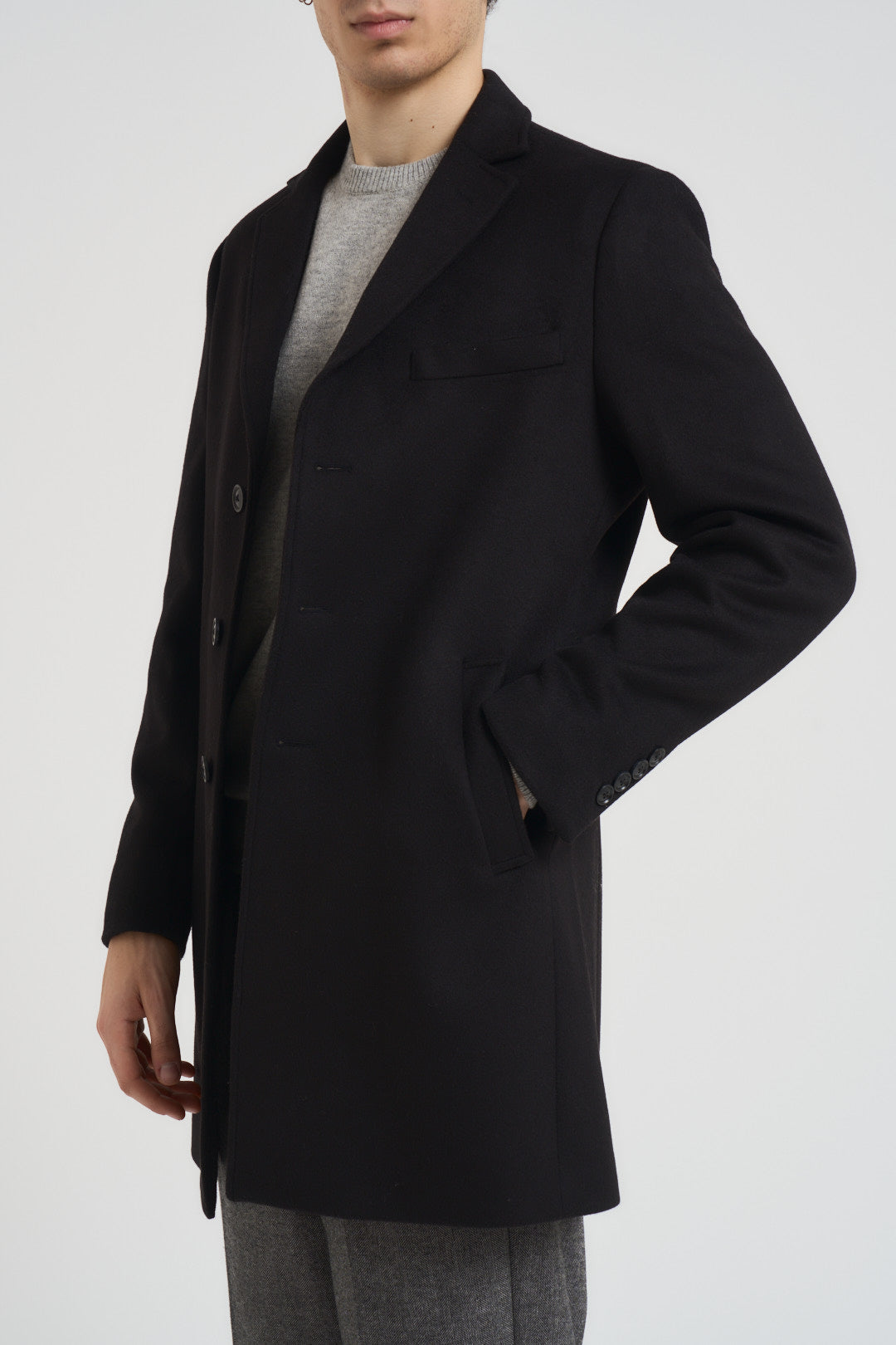 Cappotto uomo monopetto nero CP63 NERO SEINSE 