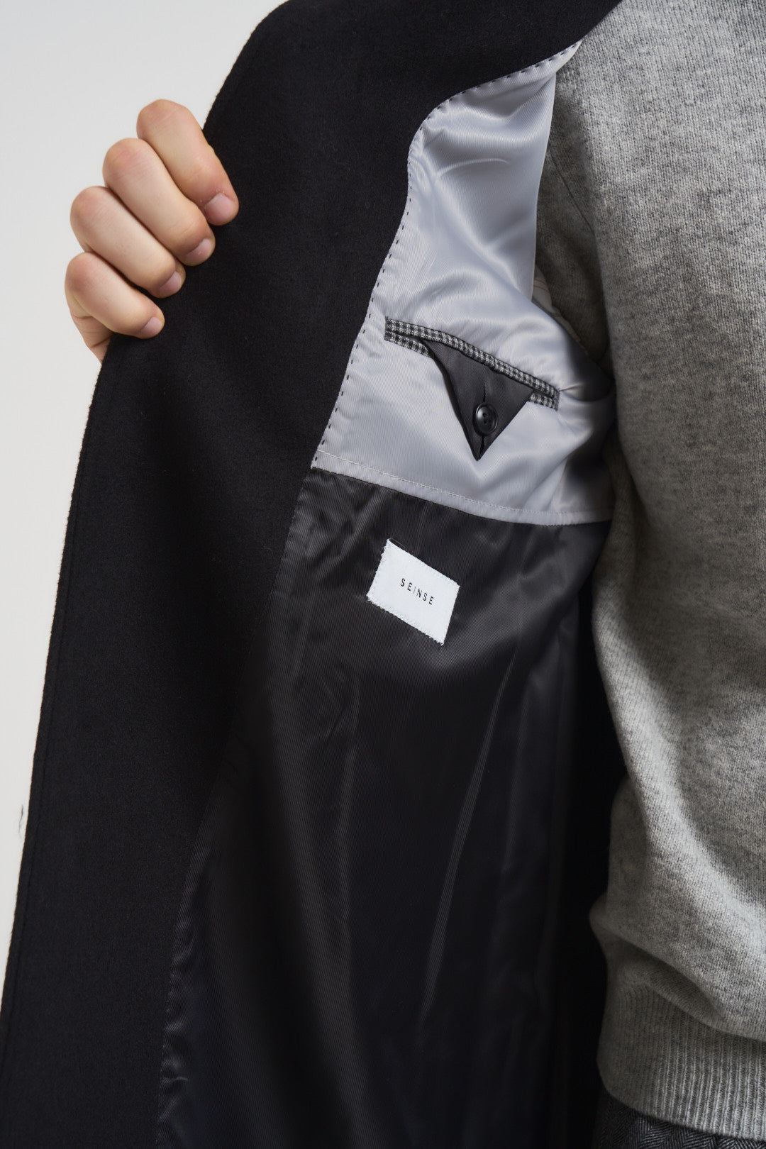 Cappotto uomo monopetto nero CP63 NERO SEINSE 